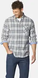 Flanellhemd Hemd TIRAMUSSI , Herren, Gr. XXL, weit, blau (blau kariert), Obermaterial: 100% Baumwolle CO., Langarm, Hemden