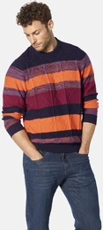 Streifenpullover Pullover TESSIBOSO Gr. M, orange (orange gestreift) Herren Pullover