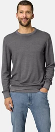 Rundhalspullover Pullover VISTUNO , Herren, Gr. 48, grau (grau melange), Obermaterial: 100% Wolle WO., unifarben, casual, normal, Rundhals, Langarm, Pullover, aus feinster Merinowolle