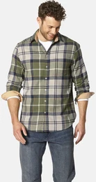 Flanellhemd Hemd COTELLI , Herren, Gr. XXL, weit, grn (khaki kariert), Obermaterial: 100% Baumwolle CO., Langarm, Hemden
