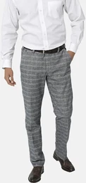 Anzughose Hose ROMANZIO Gr. 66, blau (grau kariert) Herren Hosen in Wolloptik