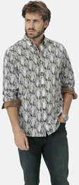 Langarmhemd Hemd STILAMARINO Gr. XL, wei (wei gemustert) Herren Hemden aus hochwertiger Baumwolle