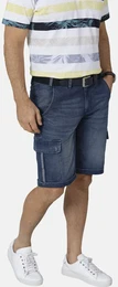 5-Pocket-Hose Bermuda QUIRETTA , Herren, Gr. 62, N-Gr, blau, Obermaterial: 100% Baumwolle CO., regular fit, Hosen, mit modischer Waschung