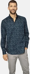 Langarmhemd Hemd STILASTIL , Herren, Gr. M, blau (blau gemustert), Obermaterial: 100% Baumwolle CO., Langarm, Hemden, mit verstellbarer Manschette