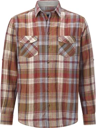 Langarmhemd Hemd DELZILO , Herren, Gr. XL, rot (rot kariert), Langarm, Hemden, im Holzfller-Look