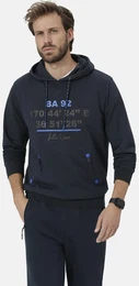 Kapuzenshirt Sweatshirt FLOREZONTO , Herren, Gr. 50, blau (dunkelblau), Obermaterial: 60% Baumwolle CO. 40% Polyester PES., casual, regular fit normal, ohne Ausschnitt, Langarm, Shirts, im Hoodie-Style