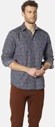 Langarmhemd Hemd VINCOBELLI , Herren, Gr. L, weit, blau (blau gemustert), Obermaterial: 100% Baumwolle CO., Langarm, Hemden