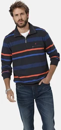 Sweatshirt Sweatshirt LUCIMONTE , Herren, Gr. XL, blau (dunkelblau gestreift), Obermaterial: 100% Baumwolle CO., casual, normal, ohne Ausschnitt, Sweatshirts, mit Brusttasche