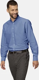 Langarmhemd Hemd MILANTERI , Herren, Gr. L, blau, Obermaterial: 100% Baumwolle CO., Langarm, Hemden, aus Twill-Qualitt