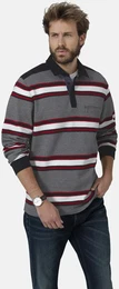 Sweatshirt Sweatshirt LUCCAVERA , Herren, Gr. L, grau (grau gestreift), Obermaterial: 100% Baumwolle CO., casual, normal, ohne Ausschnitt, Sweatshirts, im Streifen-Design