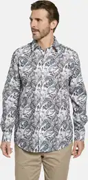 Langarmhemd Hemd MARZIMO , Herren, Gr. XXL, wei (wei gemustert), Langarm, Hemden, in stilvollem Muster
