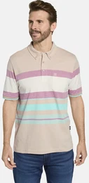 Poloshirt Poloshirt ELEGORO , Herren, Gr. 62, beige (beige gestreift), casual, regular fit normal, ohne Ausschnitt, Kurzarm, Shirts, mit feiner Bruststickerei