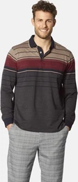 Langarm-Poloshirt Langarm-Poloshirt FILOSSI , Herren, Gr. M, blau (dunkelblau gestreift), Obermaterial: 62% Baumwolle CO. 38% Polyester PES., casual, regular fit normal, ohne Ausschnitt, Langarm, Shirts
