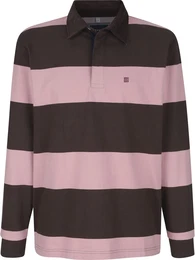 Funktionsshirt Sweatshirt VERANELLO , Herren, Gr. 60, braun (dunkelbraun gestreift), Obermaterial: 100% Baumwolle CO., casual, regular fit normal, ohne Ausschnitt, Langarm, Shirts Sweatshirt, mit Cord-Kragen