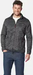 Sweatjacke Strickfleecejacke LOTTIRAGI , Herren, Gr. L, blau (blau melange), Obermaterial: 100% Polyester PES., casual, normal, ohne Ausschnitt, Sweatjacken