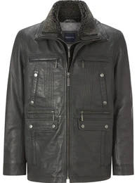 Lederjacke Lederjacke CLASSUTTI , Herren, Gr. 58, grau (dunkelgrau), Obermaterial: 100% Lammleder LEL., casual, regular fit normal, Jacken