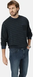 Pullunder Pullover VARIENTO Gr. 60, blau (dunkelblau gestreift) Herren Pullover im Oily-dyed Effekt