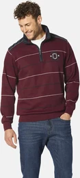 Sweatshirt Sweatshirt LUCCAVERTO , Herren, Gr. L, rot (dunkelrot gestreift), Obermaterial: 100% Baumwolle CO., casual, normal, ohne Ausschnitt, Sweatshirts, mit Troyerkragen