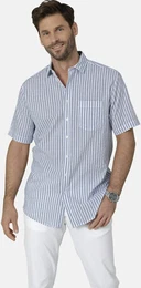 Outdoorhemd Kurzarmhemd FLORENZILLO , Herren, Gr. XL, blau (hellblau gestreift), regular fit, Kurzarm, Hemden, mit abgerundetem Saum