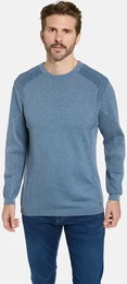 Rundhalspullover Pullover ALFIZIO Gr. 58, blau (petrol) Herren Pullover mit Strukturdetails