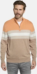 Troyer Pullover CALENZA , Herren, Gr. 48, beige, unifarben, casual, normal, ohne Ausschnitt, Langarm, Pullover, mit Troyer-Kragen