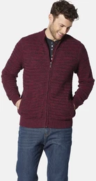 Strickjacke Strickjacke LANAGIORI , Herren, Gr. M, rot (dunkelrot melange), Obermaterial: 100% Baumwolle CO., unifarben, casual, normal, Strickjacken