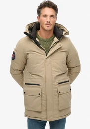 Steppjacke City Padded Parka Jacket , Herren, Gr. XXXL, timber wolf braun, Web, Obermaterial: 51% Elastomultiester, 49% Polyester, unifarben, modisch, loose fit, Langarm, Jacken