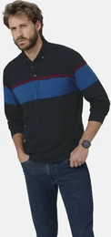 Langarm-Poloshirt Langarm-Poloshirt SERENZIO , Herren, Gr. 48, blau (dunkelblau), Obermaterial: 62% Baumwolle CO. 38% Polyester PES., casual, regular fit normal, ohne Ausschnitt, Langarm, Shirts, mit aufgesetzten Brusttaschen