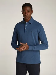Tommy Hilfiger Langarm-Poloshirt 1985 SLIM LS POLO blau