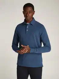 Langarm-Poloshirt 1985 SLIM LS POLO , Herren, Gr. XXXL, blau (aegean sea), Obermaterial: 96% Baumwolle, 4% Elasthan, Langarm, Shirts