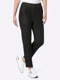 Schlupfjeans Gr. 42, Normalgren, schwarz (black denim) Damen Jeans