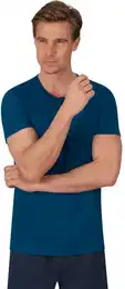 T-Shirt T-Shirt Knopfleiste aus Biobaumwolle , Herren, Gr. XXL, blau (saphir, c2c), 100% Baumwolle (Bio-Baumwolle kbA), Basic, Kurzarm, Shirts