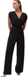 Overall Jumpsuit mit Glitzersteinchen Gr. 40, Normalgren, blacksilver Damen Overalls Wickeldesign