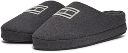Pantoffel FLAG WARM FELT HOUSE SHOE Gr. 41/42, grau (dunkelgrau) Herren Schuhe Casualmode, Schlappen, Hausschuh, Schlupfschuh mit TH-Stickerei