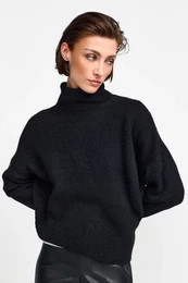 Rollkragenpullover Gr. L, schwarz (black) Damen Pullover