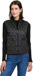 Strickjacke Strickweste mit Reiverschluss Gr. 38, schwarz Damen Strickjacken Glitzer