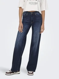 5-Pocket-Jeans ONLMADISON BLUSH HW WIDE DNM TAI081 NOOS Gr. S (36), Lnge 32, blau (dark blue denim) Damen Jeans