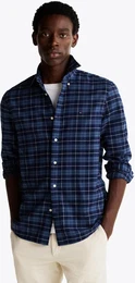 Langarmhemd BRUSHED EASY CHECK RF SHIRT , Herren, Gr. M, N-Gr, aegean sea multi check, Web, Obermaterial: 100% Baumwolle, kariert, casual, regular fit, Langarm 1-Knopf-Manschette, Hemden, mehrfarbig kariert