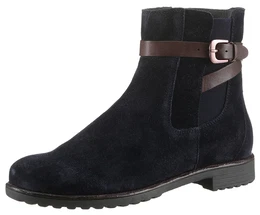 Stiefelette LIVERPOOL Gr. 8 (42), bunt (dunkelblau, braun) Damen Schuhe Businessschuh, Chleseaboots in bequemer Schuhweite G = weit