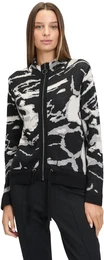 Strickjacke Casual-Strickjacke mit Jacquard Gr. 48, patch black, grey Damen Strickjacken Jacquard