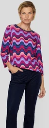 3/4-Arm-Shirt Gr. 48, wildbeere Damen Shirts mit grafischem Muster