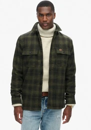 Langarmhemd Wool Miller Overshirt , Herren, Gr. L, N-Gr, haze ombre olive, Web, Obermaterial: 42% Polyester, 35% Wolle, 19% Polyacryl, 4% Polyamid, unifarben, modisch, regular fit, Rundhals, Langarm, Hemden