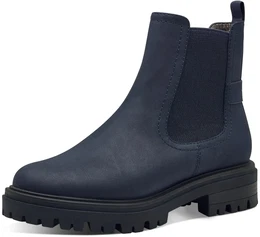 Chelseaboots Gr. 36, blau (navy) Damen Schuhe Blockabsatz, Stiefelette, Boots mit Textilband an der Ferse