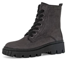 Schnrboots Gr. 44, grau (dunkelgrau) Damen Schuhe Plateau, Schnrstiefelette, Chunky Boots mit Innenreiverschluss