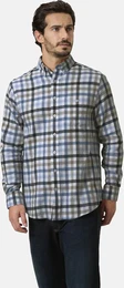 Langarmhemd Hemd MILANTARA , Herren, Gr. L, wei (wei kariert), Obermaterial: 100% Baumwolle CO., Langarm, Hemden, mit Brusttasche