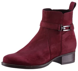 Stiefelette Gr. 36, rot (bordeaux) Damen Schuhe Blockabsatz, Businessschuh mit praktischem Innenreiverschluss