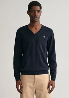GANT Pullover Classic Cotton V-Neck marine/rot/wei