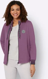 Shirtjacke CASUAL LOOKS Sweatjacke Gr. 48, lila (violett) Damen Shirts