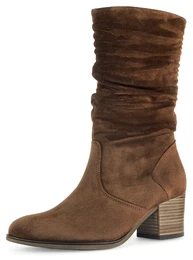 Stiefel Ancona Gr. 35, Normalschaft, braun (cognac) Damen Schuhe Blockabsatz, Kurzstiefel, Businessstiefel im slouchy-Look