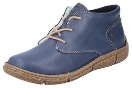 Winterboots , Damen, Gr. 42, blau, Leder, Lederimitat, sportlich, Schuhe, Schnrboots, Kurz-Stiefelette mit Schaftrandpolsterung